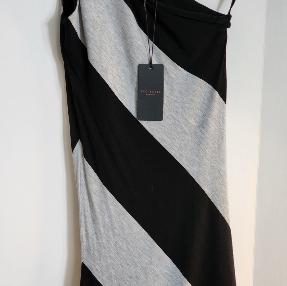 Ted Baker Black And Gray Maxi One Shoulder